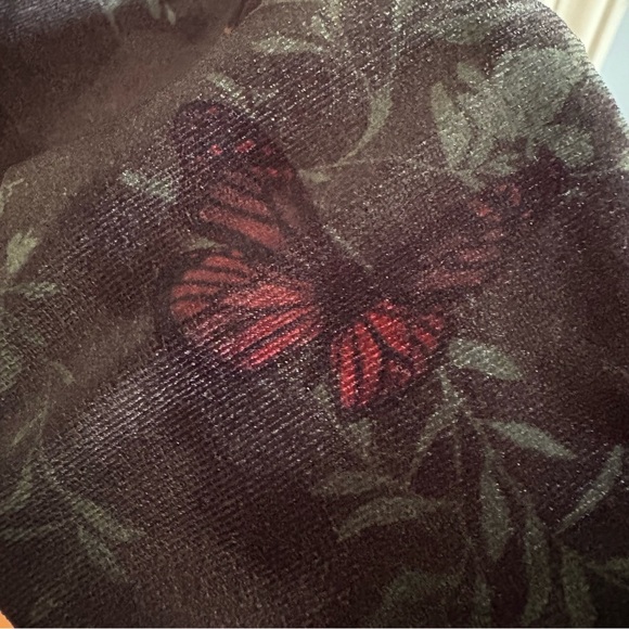 Thorn & Fable Butterfly Velvet Mermaid Skirt (M) – Green Floral Whimsigoth Goth - Picture 4 of 7